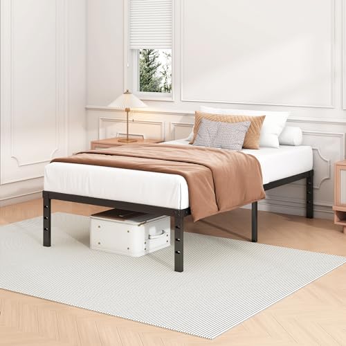 Sturdy Twin Metal Bed Frame with Storage Options