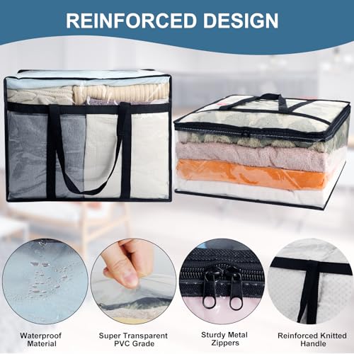 6-Pack Clear Storage Bags for Bedding and More