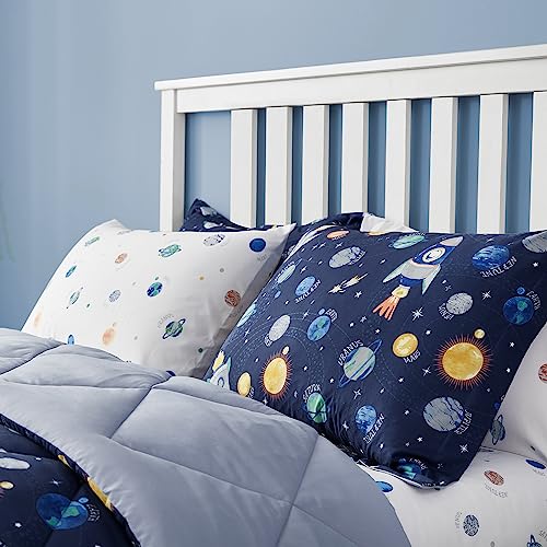 Kids Space Themed Twin Bedding Set, 5 Pieces