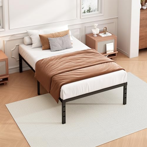Sturdy Twin Metal Bed Frame with Storage Options