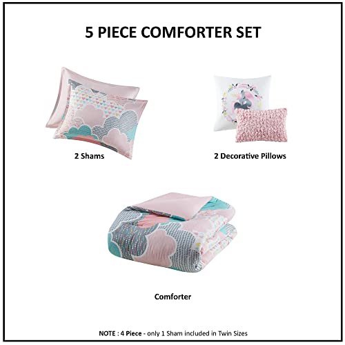 Vibrant Unicorn Print Kids Comforter Set
