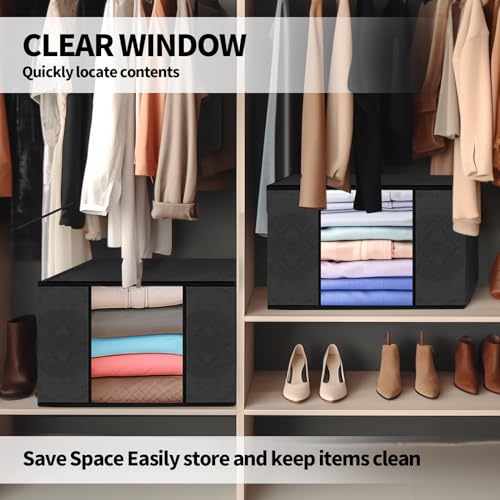 8-Pack Foldable Clothes Storage Bags - Black