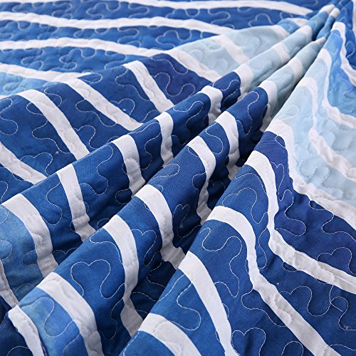 Blue Wave Twin Quilt Set with Sham