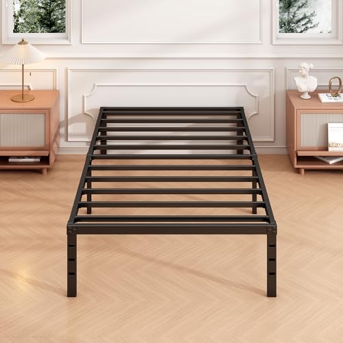 Sturdy Twin Metal Bed Frame with Storage Options