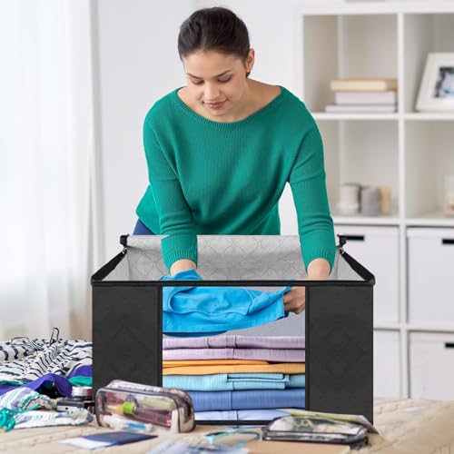 8-Pack Foldable Clothes Storage Bags - Black