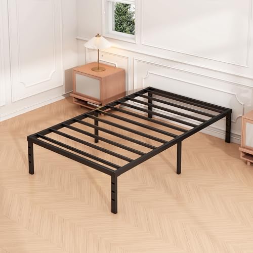 Sturdy Twin Metal Bed Frame with Storage Options