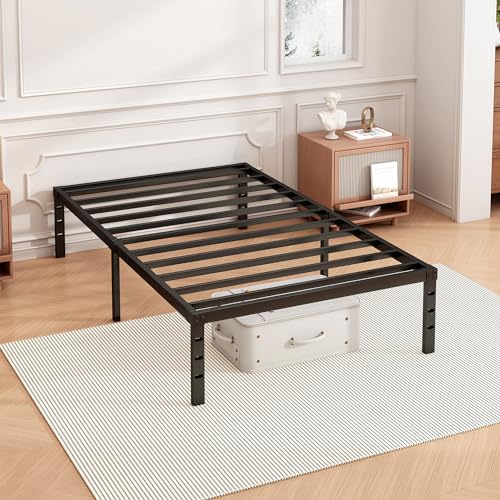 Sturdy Twin Metal Bed Frame with Storage Options