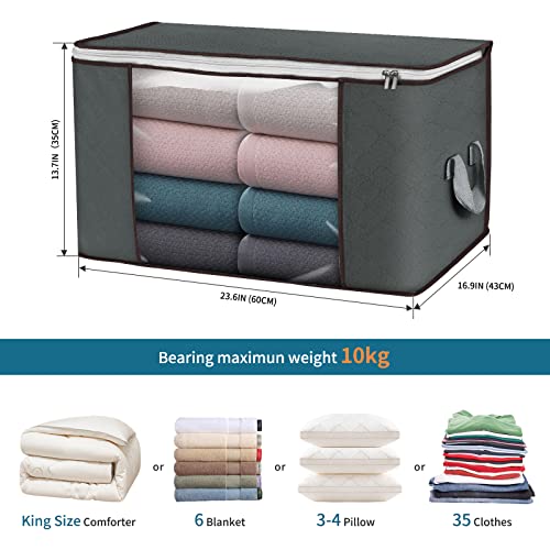 3-Pack Foldable Storage Bags for Bedding, 90L