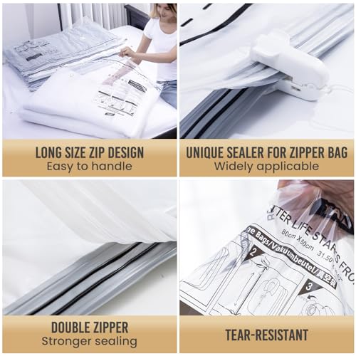 TAILI-LONG 4 Pack Vacuum Storage Space Saver Bags