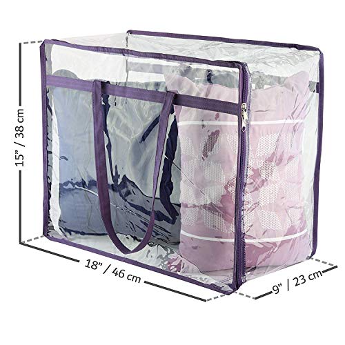 3-Pack Clear Zippered Storage Bags for Bedding