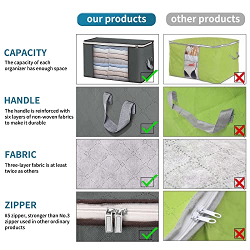 3-Pack Foldable Storage Bags for Bedding, 90L