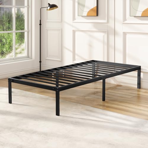 Sturdy Twin Metal Bed Frame with Storage Space