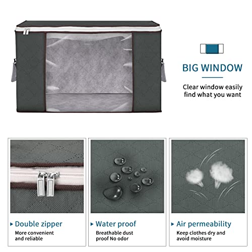 3-Pack Foldable Storage Bags for Bedding, 90L