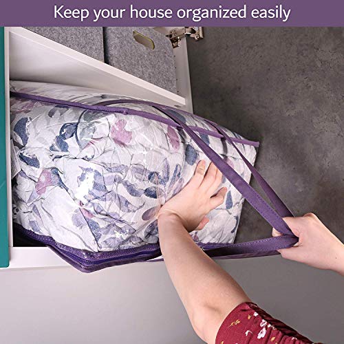 3-Pack Clear Zippered Storage Bags for Bedding