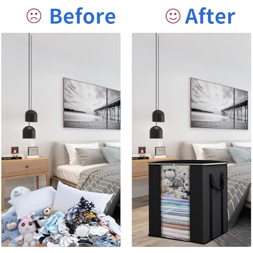 Large Zippered Blanket Storage Bags - 2 Pack