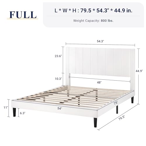 Velvet Full Bed Frame with Tufted Headboard