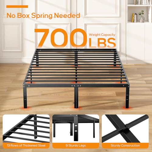 Sturdy Twin Metal Bed Frame with Storage Space