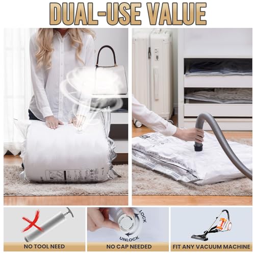 12 Large Vacuum Storage Bags for Bedding & Clothes