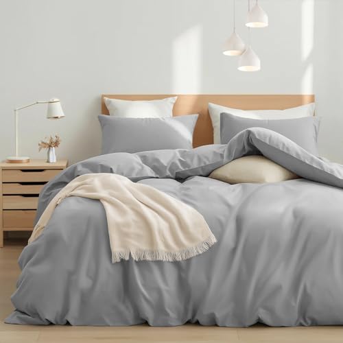 Luxury Gray Queen Size Duvet Cover Set