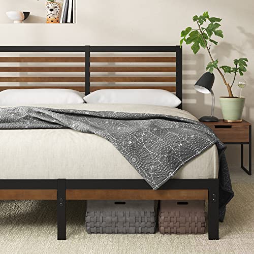 Zinus Kai Bamboo Metal Bed Frame with Headboard