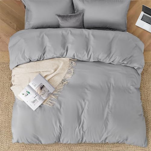 Luxury Gray Queen Size Duvet Cover Set