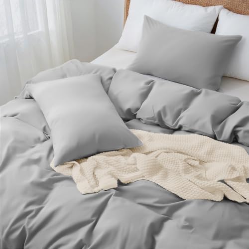 Luxury Gray Queen Size Duvet Cover Set