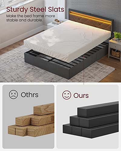 Queen Size LED Bed Frame with 4 Drawers