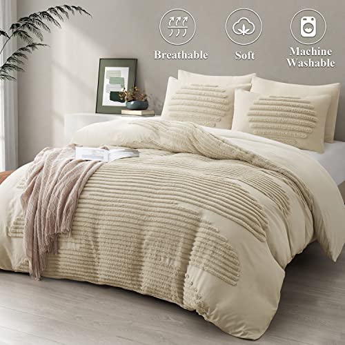 Boho Beige 5-Piece Full/Queen Duvet Cover Set