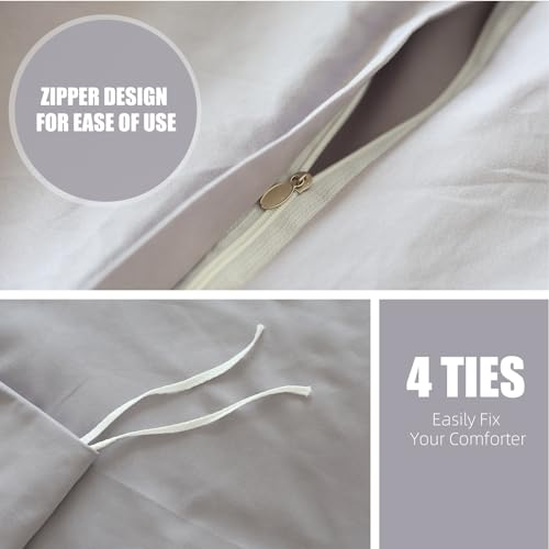 Luxury Gray Queen Size Duvet Cover Set