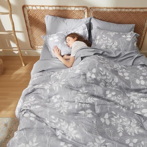 Queen Floral Comforter Set - 7 Piece Bedding