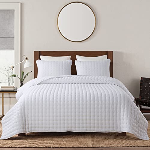 WDCOZY White King Quilt Bedding Set - 3 Pieces