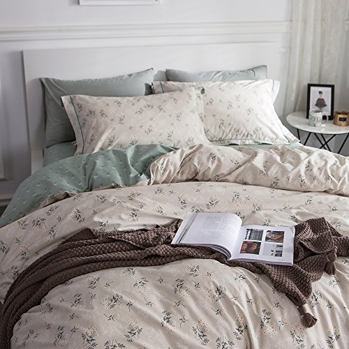 Queen Floral 100% Cotton Reversible Bedding Set