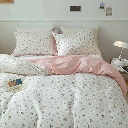 Vintage Floral Cotton Duvet Cover Set with Pillowcases