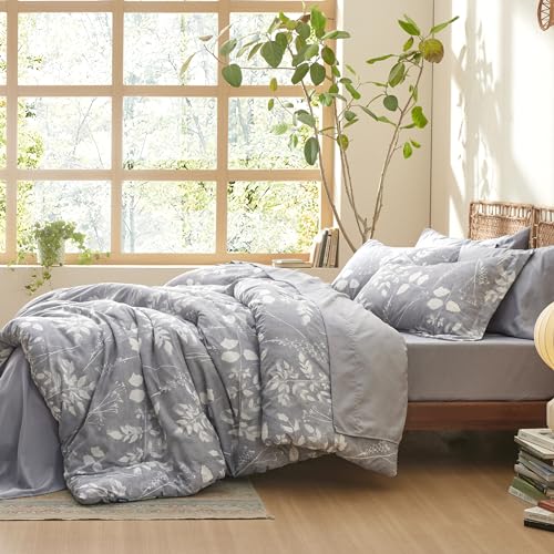 Queen Floral Comforter Set - 7 Piece Bedding