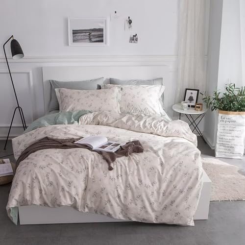 Queen Floral 100% Cotton Reversible Bedding Set