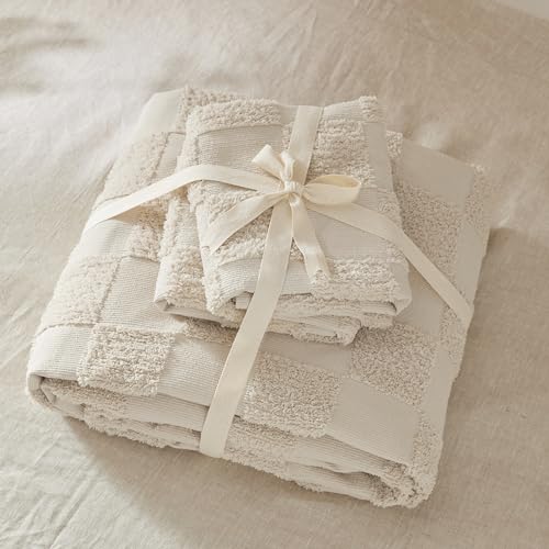 Boho Tufted Queen Duvet Cover Set, 3 Pieces