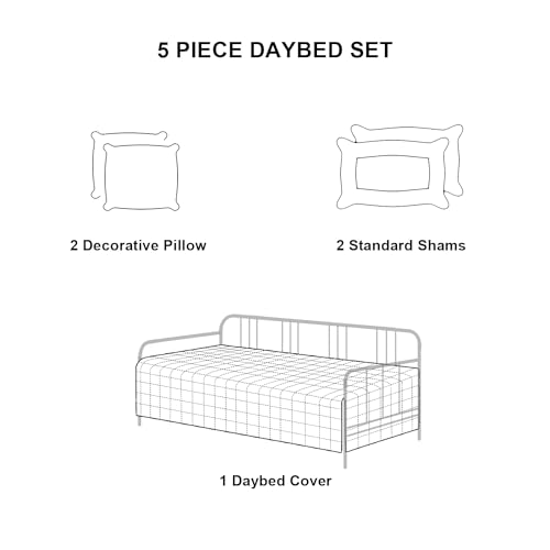 Navy Blue 5-Piece Daybed Cover Set Twin