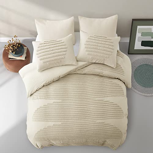 Boho Beige 5-Piece Full/Queen Duvet Cover Set