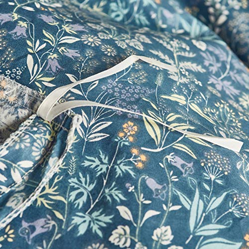 Floral Queen Duvet Cover Set - Blue Garden Design
