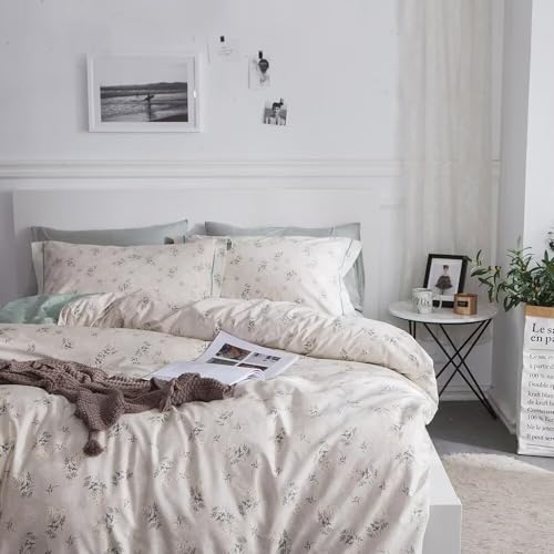 Queen Floral 100% Cotton Reversible Bedding Set