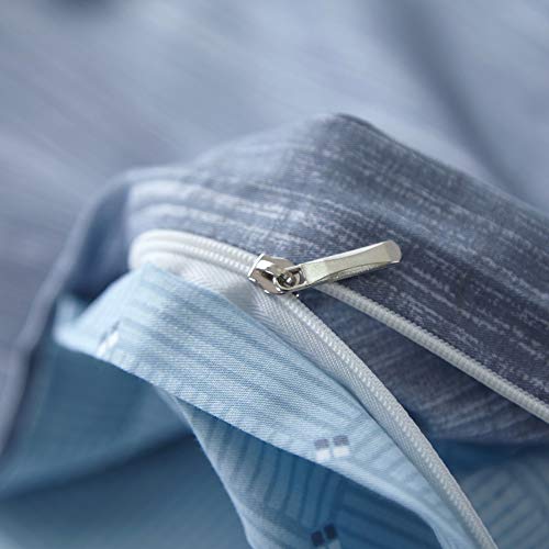 Blue Patchwork Queen Duvet Cover Set – Soft Cotton