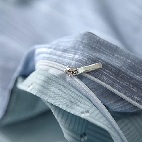 Queen Soft Cotton Striped Duvet Cover Set