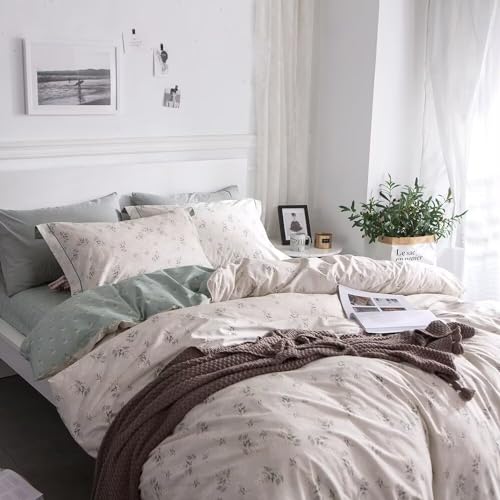 Queen Floral 100% Cotton Reversible Bedding Set