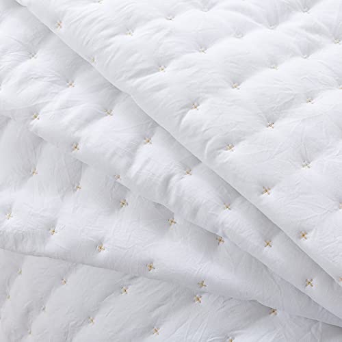 WDCOZY White King Quilt Bedding Set - 3 Pieces