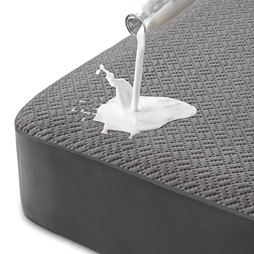 Hanherry Waterproof Queen Mattress Protector - Grey