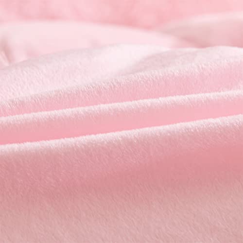 Pink Faux Fur Queen Comforter Cover Set