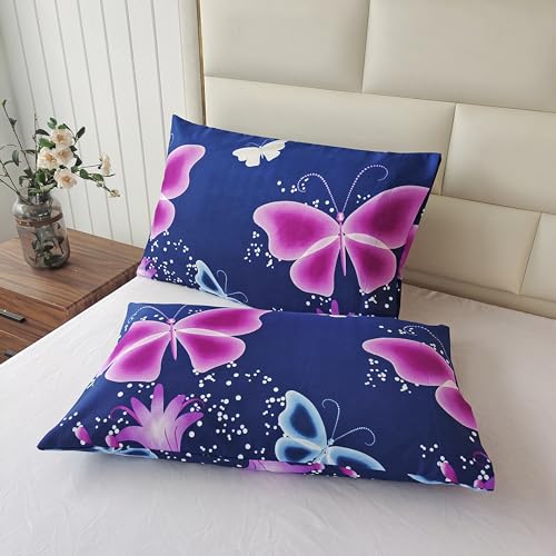 Butterfly Duvet Cover Set - Blue Queen Bedding