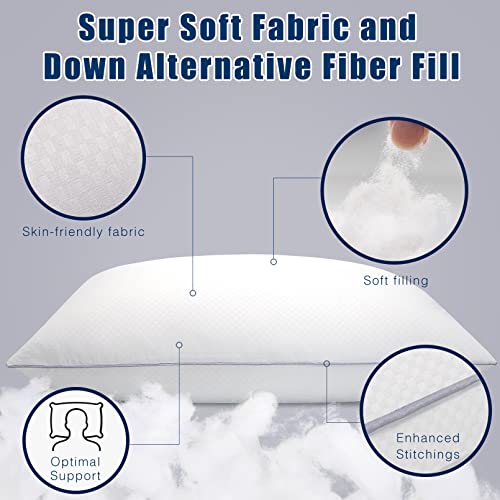 Queen Size Down Alternative Bed Pillows - 2 Pack