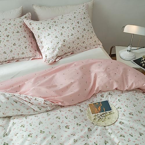 Vintage Floral Cotton Duvet Cover Set with Pillowcases