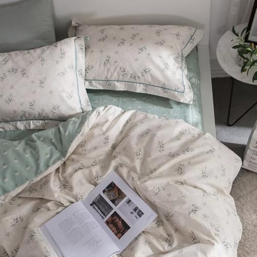 Queen Floral 100% Cotton Reversible Bedding Set